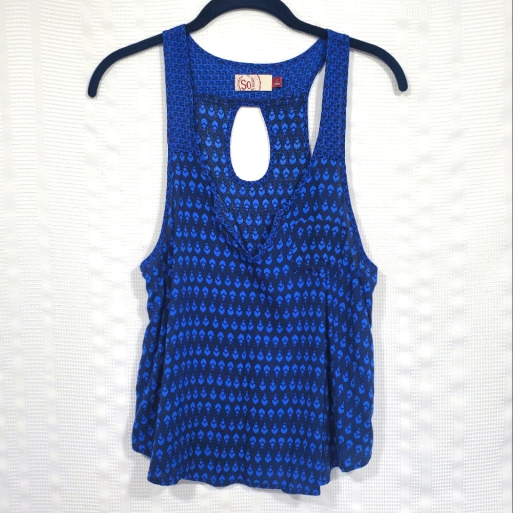 SO HERITAGE Clothing Loose Fit Tank Top Blue Size Small